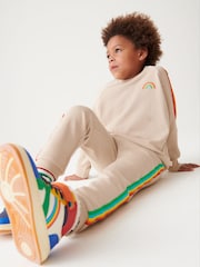 Little Bird by Jools Oliver Stone Rainbow Striped Joggers - Image 4 of 9