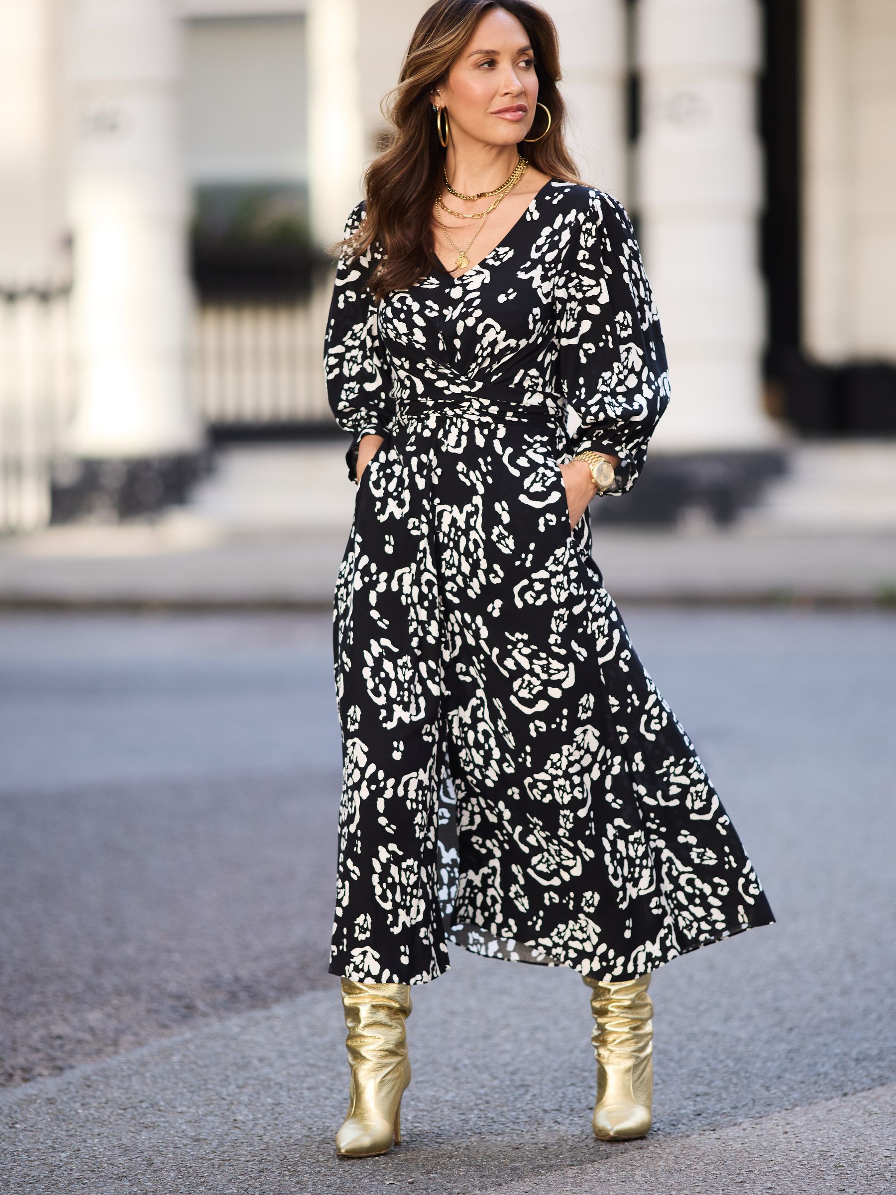 Buy Myleene Klass Printed Midi Wrap Dress from Next Luxembourg