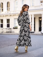 Myleene Klass Printed Midi Wrap Dress - Image 2 of 6