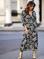 Myleene Klass Printed Midi Wrap Dress - Image 3 of 6