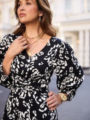 Myleene Klass Printed Midi Wrap Dress - Image 4 of 6