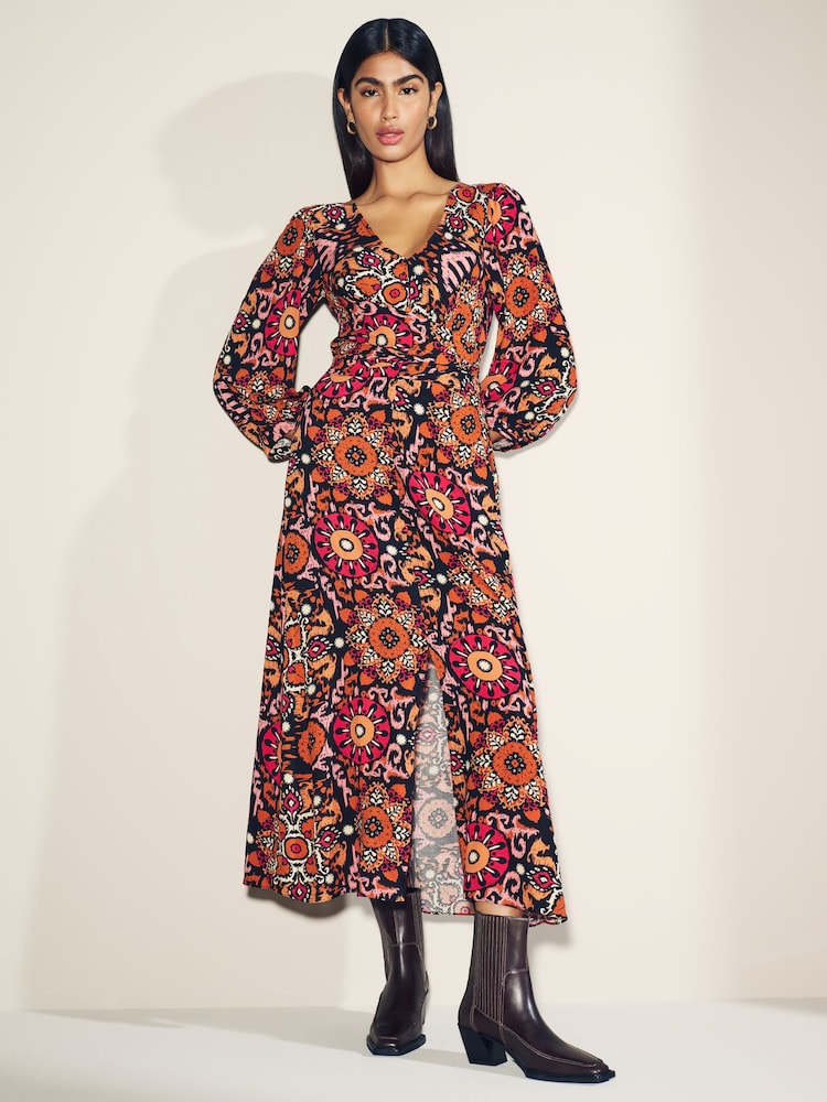 Myleene Klass Printed Midi Wrap Dress - Image 1 of 5