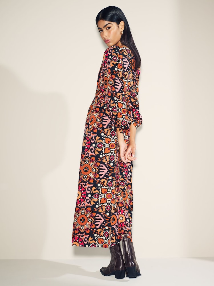 Myleene Klass Printed Midi Wrap Dress - Image 2 of 5 Myleene Klass Printed Midi Wrap Dress - Image 2 of 5