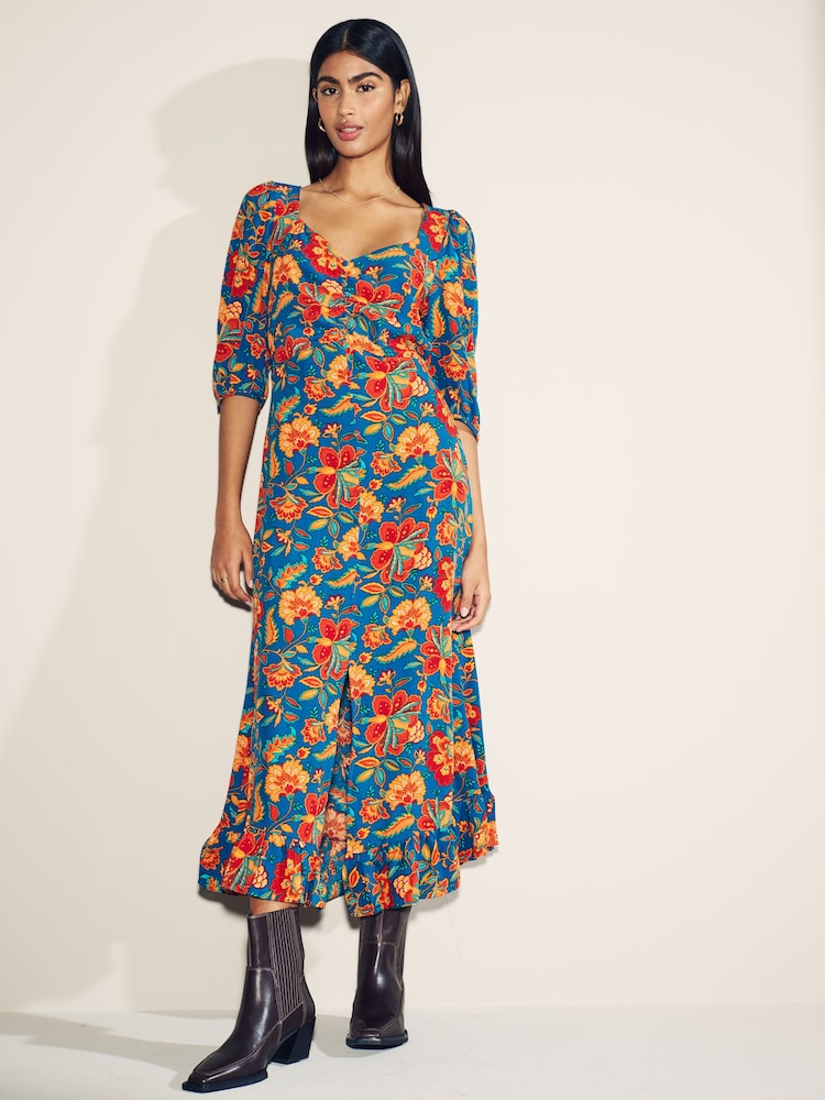 Myleene Klass Blue Paisley Midi Dress - Image 1 of 5 Myleene Klass Blue Paisley Midi Dress - Image 1 of 5