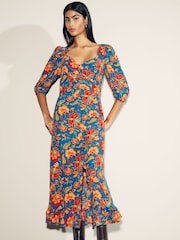 فستان متوسط الطول أزرق موديل Paisley من Myleene Klass - صورة 3 من 5