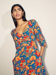 فستان متوسط الطول أزرق موديل Paisley من Myleene Klass - صورة 4 من 5