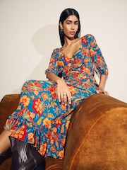 فستان متوسط الطول أزرق موديل Paisley من Myleene Klass - صورة 5 من 5
