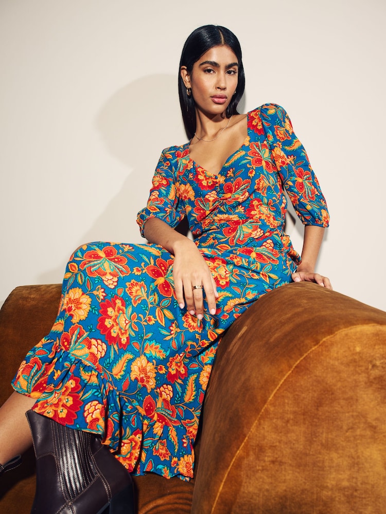 فستان متوسط الطول أزرق موديل Paisley من Myleene Klass - صورة 5 من 5