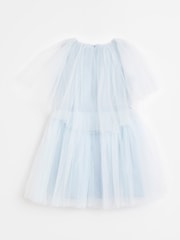 River Island Girls Blue Tulle Mesh Dress - Image 2 of 3