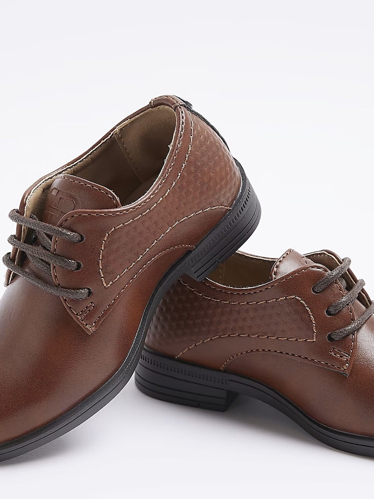 River Island Boys Brown Embossed Point Shoes - Image 4 of 4