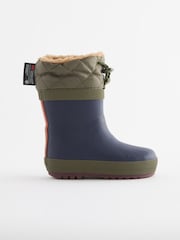 Navy Colourblock Cuff Wellies - Image 1 of 6