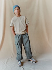 Petrol Blue Lined Parachute Cargo Trousers (3-16yrs) - Image 2 of 8