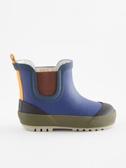 Navy Blue Colourblock Warm Lined Ankle Wellies - Image 2 of 5