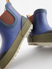 Navy Blue Colourblock Warm Lined Ankle Wellies - Image 4 of 5