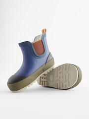 Navy Blue Colourblock Warm Lined Ankle Wellies - Image 5 of 5