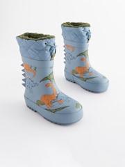 Blue Dinosaur Cuff Wellies - Image 1 of 6