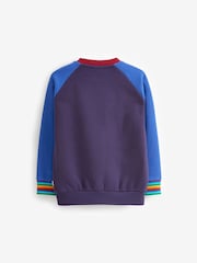 Little Bird by Jools Oliver Navy Happy Rainbow Crew Neck 100% Cotton Sweatshirt - Image 7 of 8