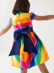 Little Bird by Jools Oliver Multi Multicoloured Striped Party Dress - Image 3 of 8