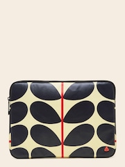 Orla Kiely Solid Stem Navy 13 Inch 100% Cotton Laptop Case - Image 1 of 4