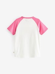 Little Bird by Jools Oliver Pink Short Sleeve Raglan Colourful T-Shirt - Image 4 of 6