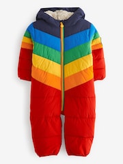 Little Bird by Jools Oliver Multi Baby Rainbow Chevron Stripe Padded Snowsuit - Image 1 of 5