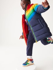 Little Bird By Jools Oliver Spritzwasserfester, wattierter Mantel mit Regenbogendesign und langem Schnitt - Bild 4 von 12