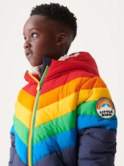 Little Bird By Jools Oliver Spritzwasserfester, wattierter Mantel mit Regenbogendesign und langem Schnitt - Bild 6 von 12