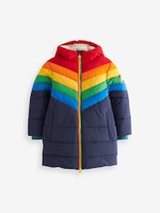 Little Bird By Jools Oliver Spritzwasserfester, wattierter Mantel mit Regenbogendesign und langem Schnitt - Bild 9 von 12