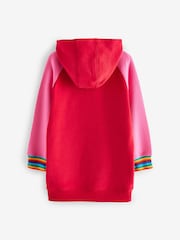 Little Bird by Jools Oliver Pink Heart Star Hooded 100% Cotton Sweat Dress - Image 6 of 7