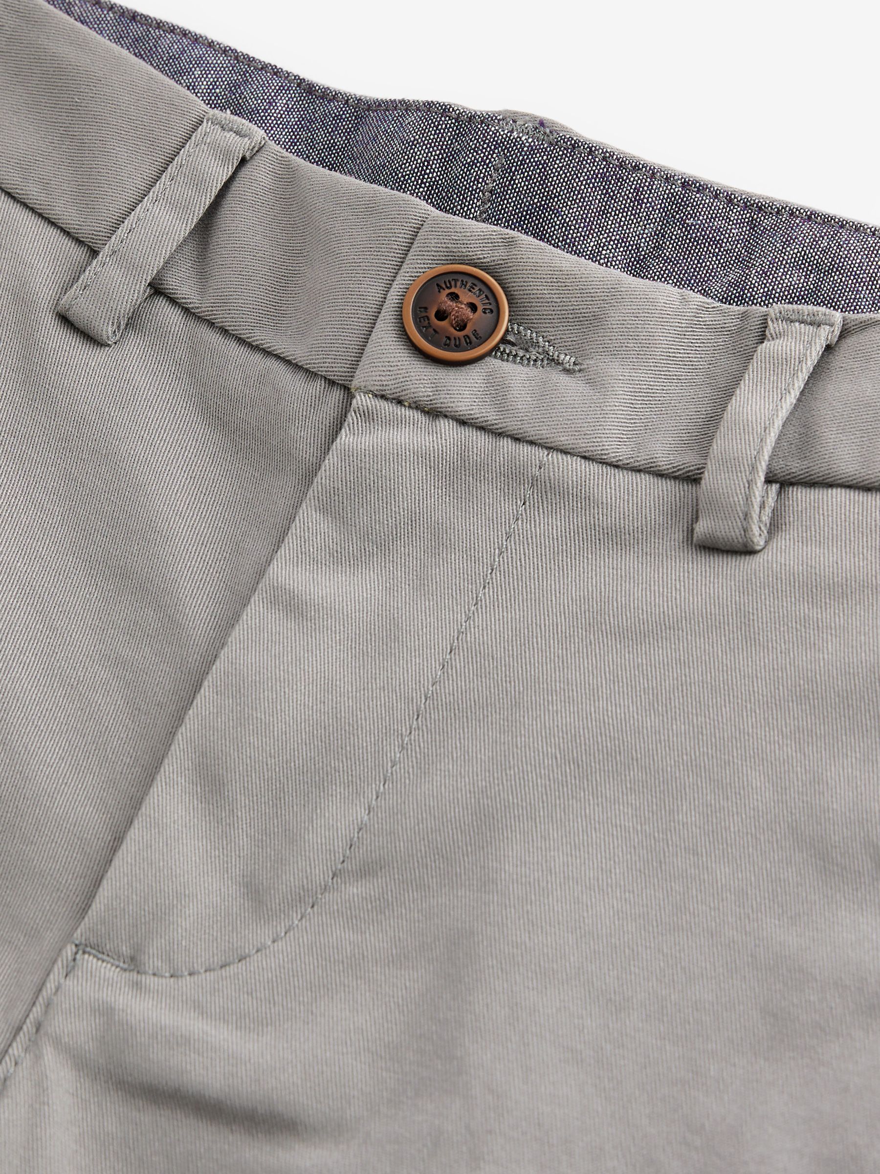 Threadbare Luxe Men's Grey Check Stretch Chino Trousers