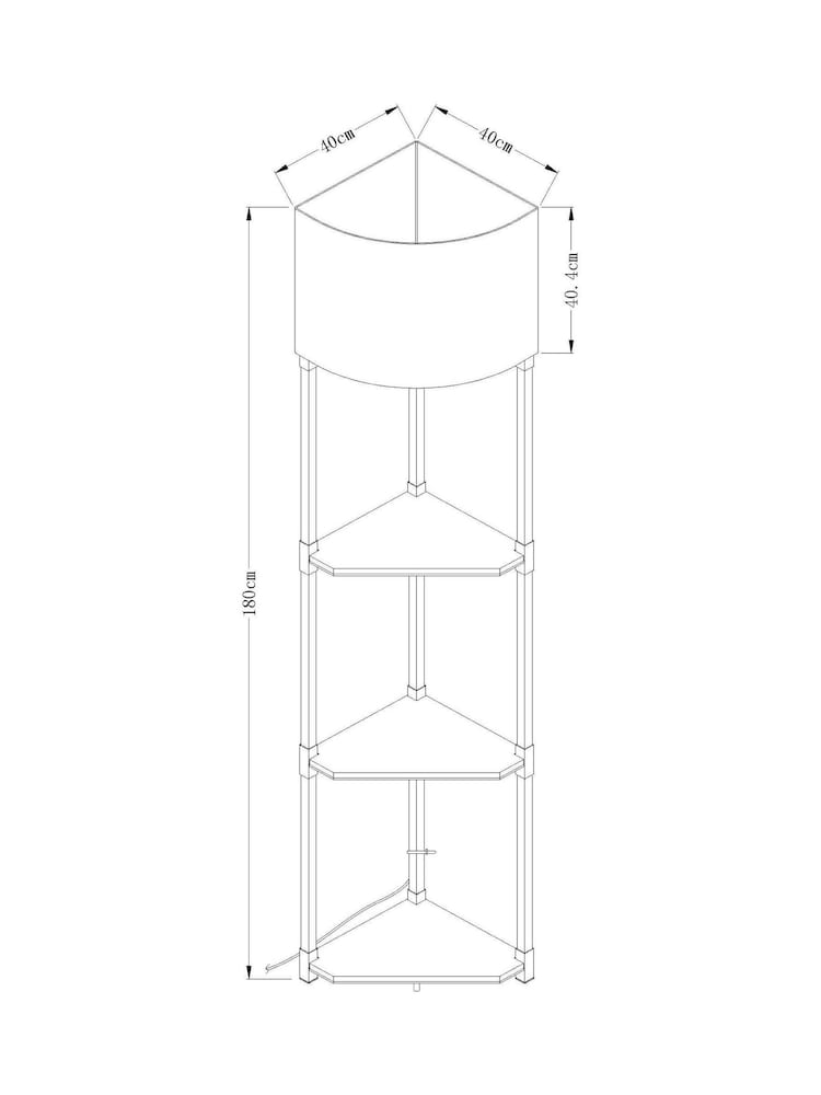 Grey Malvern Shelf Floor Lamp - Image 6 of 6