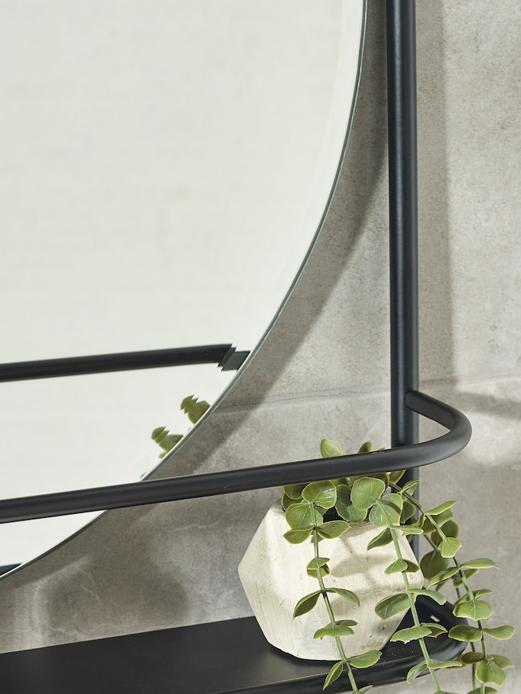 Black Moderna Shelf Wall Mirror - Image 2 of 4