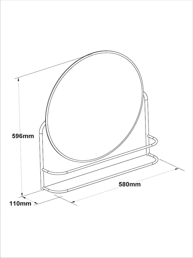 Black Moderna Shelf Wall Mirror - Image 4 of 4