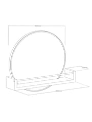 Natural Bronx Shelf Storage Round Wall Mirror - Image 5 of 5