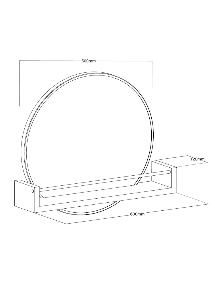 Natural Bronx Shelf Storage Round Wall Mirror - Image 5 of 5