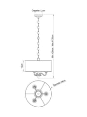 Brushed Chrome Burford 3 Light Chandelier Light - Image 4 of 6