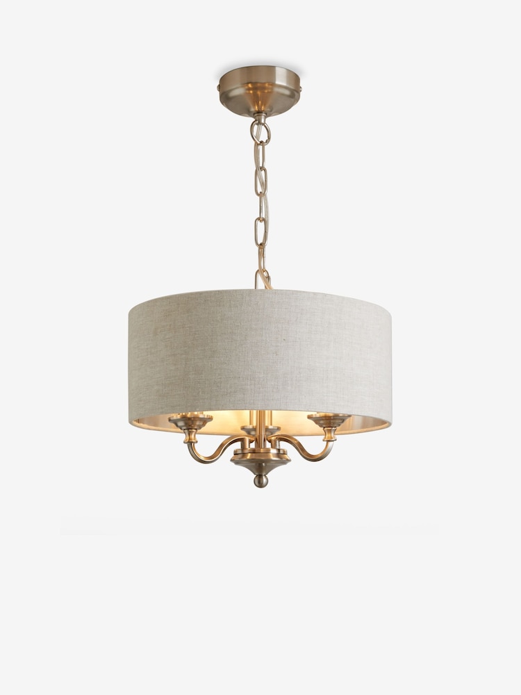 Brushed Chrome Burford 3 Light Chandelier Light - Image 6 of 6