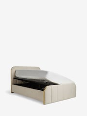 Tweedy Plain Light Natural Mia Upholstered Ottoman Storage Bed Frame - Image 10 of 11