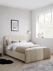 Tweedy Plain Light Natural Mia Upholstered Ottoman Storage Bed Frame - Image 2 of 9