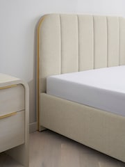 Tweedy Plain Light Natural Mia Upholstered Ottoman Storage Bed Frame - Image 6 of 9