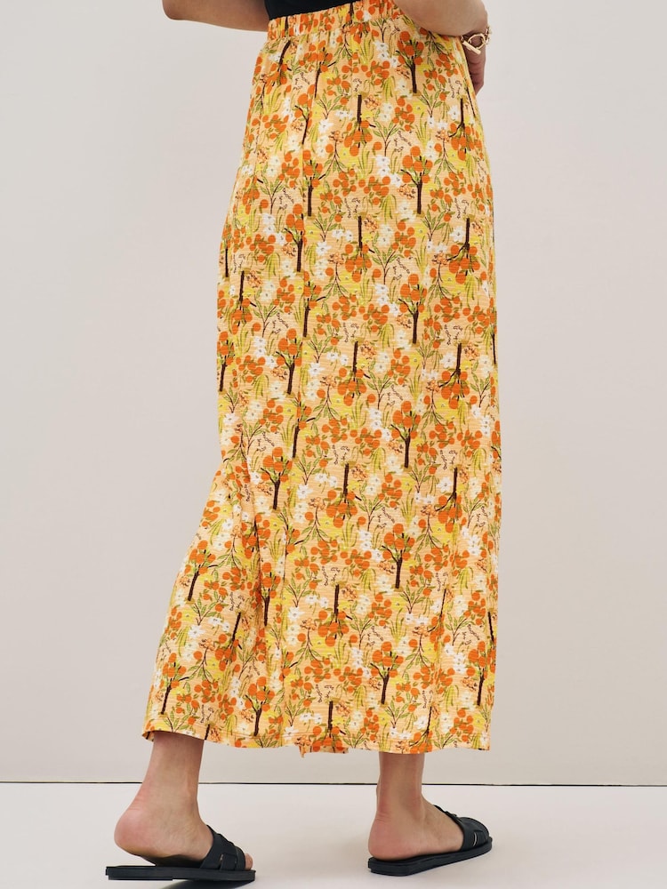 Orange Ditsy - Spódnica maxi z plisowanym przodem - Image 3 of 5