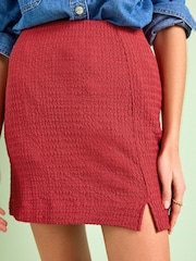 Red Textured Mini Skirt - Image 4 of 5