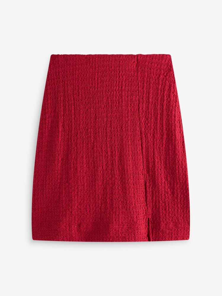 Red Textured Mini Skirt - Image 5 of 5
