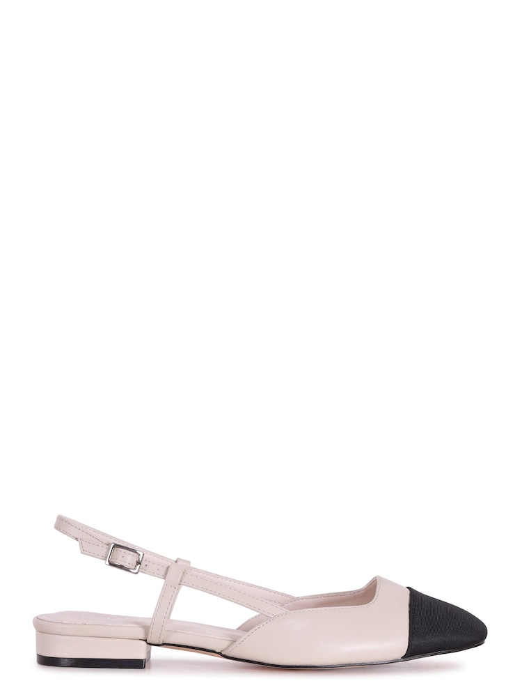 Linzi Black & White Junie Court Shoes With Squared Toe - Image 2 of 4