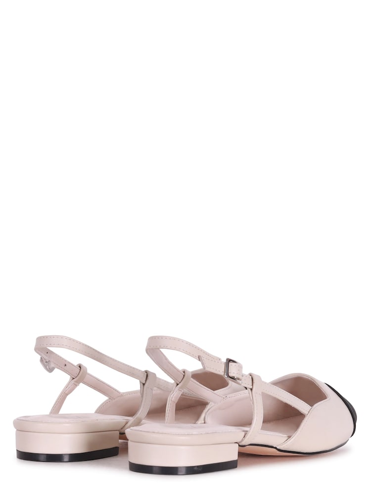 Linzi Black & White Junie Court Shoes With Squared Toe - Image 4 of 4