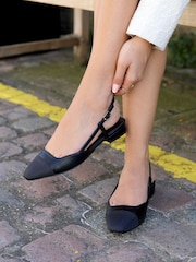 Linzi Black Junie Court Shoes With Squared Toe - Image 1 of 4
