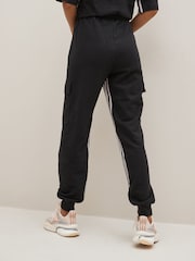 adidas Black Tapered Sportswear Dance 3-Stripes High-waisted Cargo Joggers - Image 3 of 9