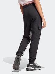 adidas Black Tapered Sportswear Dance 3-Stripes High-waisted Cargo Joggers - Image 5 of 9