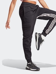adidas Black Tapered Sportswear Dance 3-Stripes High-waisted Cargo Joggers - Image 6 of 9