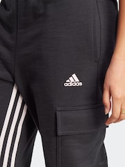 adidas Black Tapered Sportswear Dance 3-Stripes High-waisted Cargo Joggers - Image 8 of 9